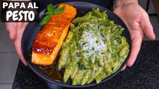 Pasta de PAPA al Pesto con Salmon! Cocina facil y Rico | Abelca