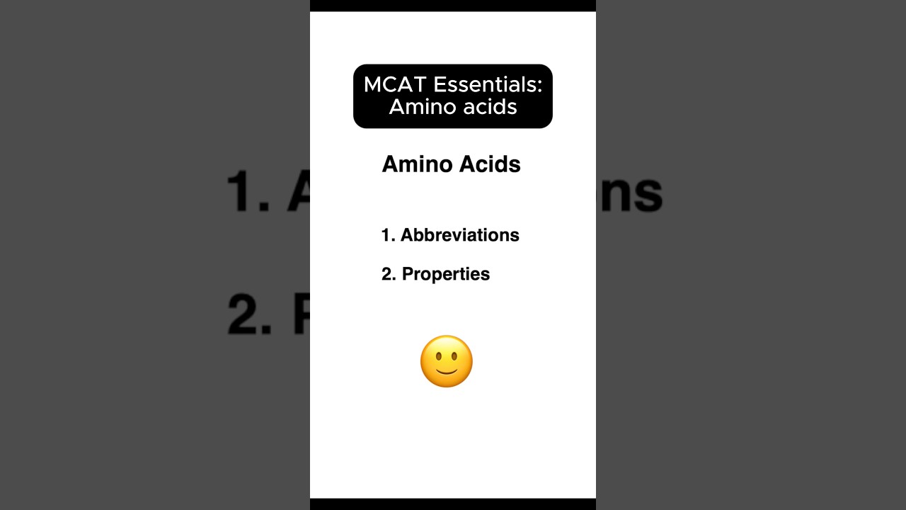 Изучите аминокислоты для подготовки к экзамену MCAT.