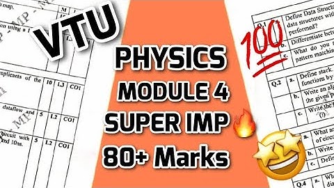 PHYSICS MODULE 4 SUPER IMPORTANT💯🤩| BPHYS102 MODEL PAPER SOLUTIONS + PASSING PACKAGE 1st SEM #vtu