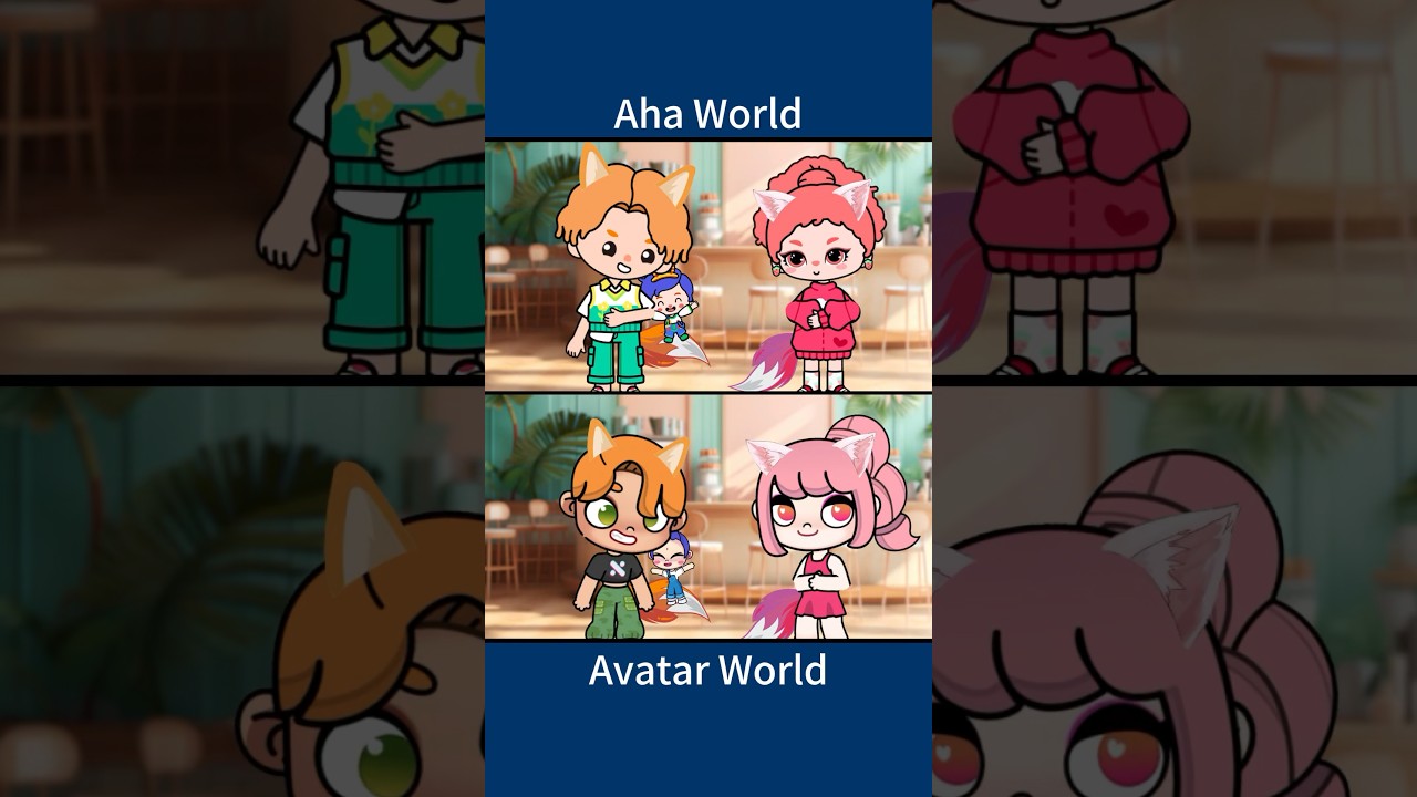 Aha World VS AvatarWorld❤️💙 The fox family🦊 