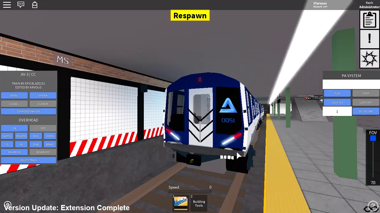 Roblox Subway Train Simulator Remastered Av 3 A Test Train Roams Within The Game By Arvoos - roblox nyc subway simulator