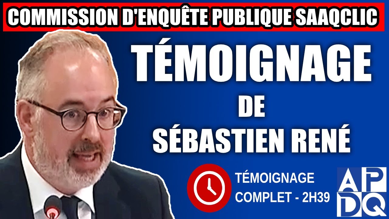 Sebastien Rene Clamaron Commission d'enquête SAAQclic : Témoignage de Sébastien René - YouTube