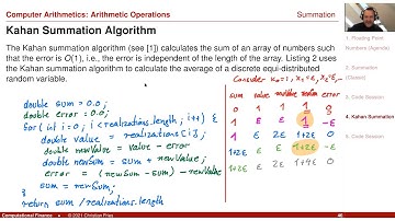 Lecture 2021 Numerical Methods: Session 05: Computer Arithmetic (5): Floating Point Numb.: Summation