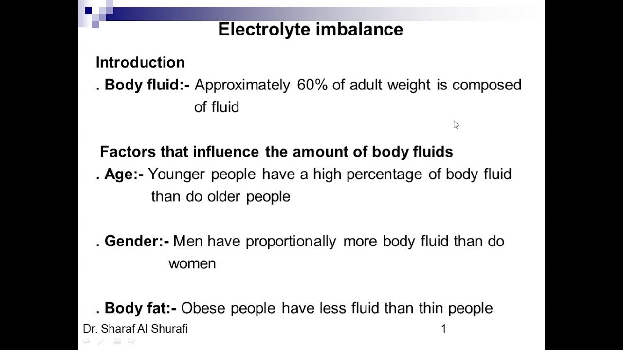 Lecture 1 Electrolyte imbalance - YouTube