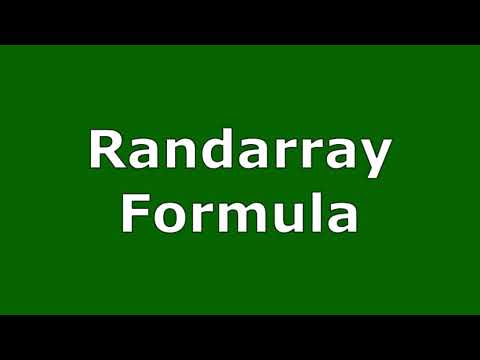 RENDARRAY FUNCTION in EXCEL