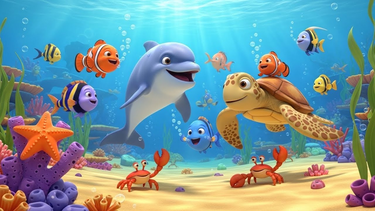 Ocean Animals Hello Song for Kids | Fun Sea Creature Nursery Rhymes & Baby Songs 🌊🐠🎶