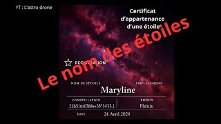 Le nom des étoiles ! Attention aux Escroqueries