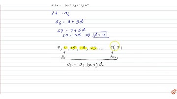 Insert AMs between 7 and 71 such that `5^(th)` AM is 27. Also find the number of AMs