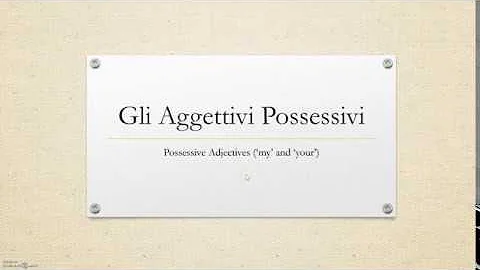 Italian Grammar: Aggettivi Possessivi ('My' and 'Y...