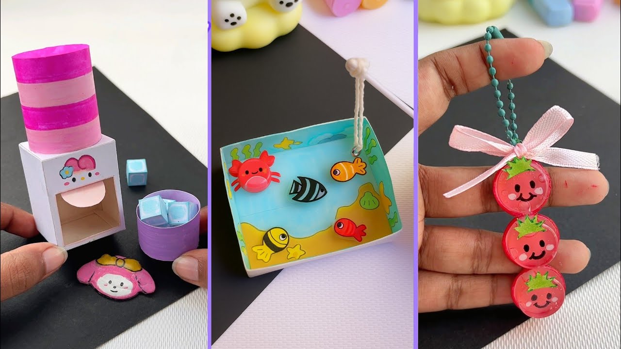 7 Easy Craft Ideas / school craft ideas / how to make paper art and craft / mini stationery items