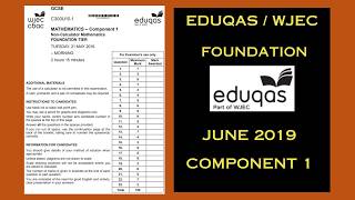 Eduqas / WJEC - GCSE Maths Foundation - May / June 2019 - Paper 1 - Worked Solutions / Walkthrough