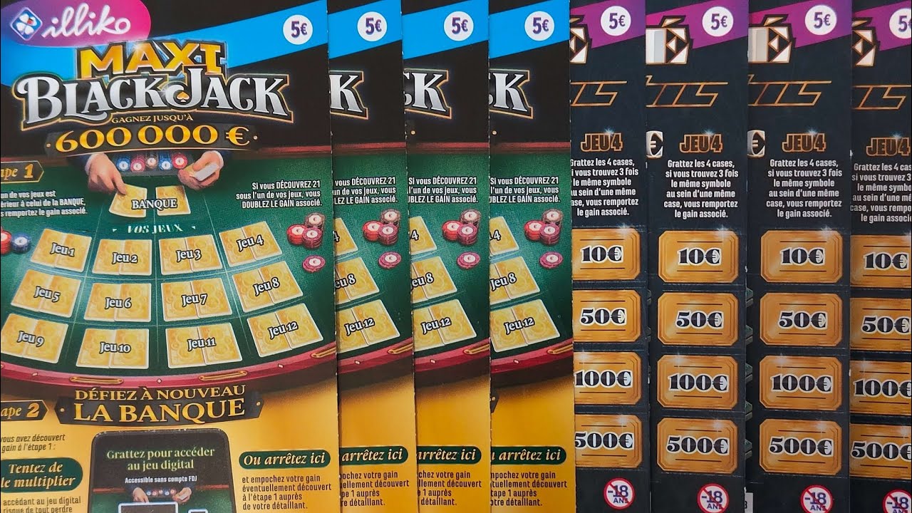 Grattage de 4 Maxi Blackjack VS 4 Carré or 🍀🙂🤑😱