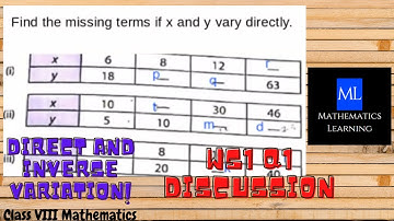 Find the missing term if x and y vary directly| WS1 Q1 | Direct and inverse variation