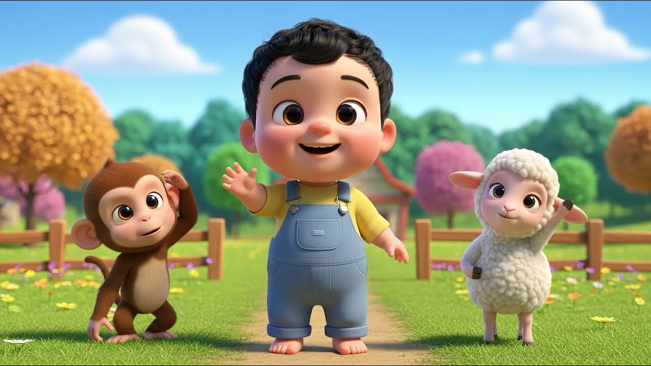 Old MacDonald Had a Farm 🐑🐒 | Sheep & Monkey Song for Kids | 3D Nursery Rhymes & Kids Songs