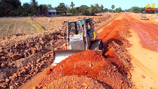 Incredible Heavy Bulldozer Dozer Pushing Land for Subgrade New Road Construction Technology