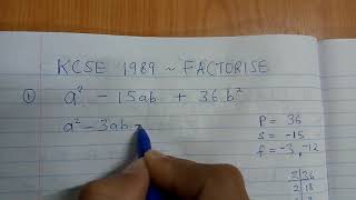 KCSE 1989 - FACTORIZE COMPLETELY