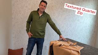 COOFANDY Men's Textured Quarter Zip Pullover