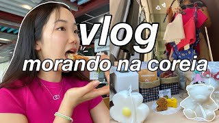 vida na coreia #17|vlog: dias de compras; comida brasileira depois de 7 meses; lojas fofas,feirinhas