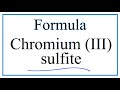 Understanding Sulfite Ions and Chromium Compounds