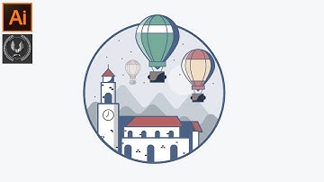 Adobe Illustrator CC Tutorial - How to Make a Beautiful Landscape Background Design