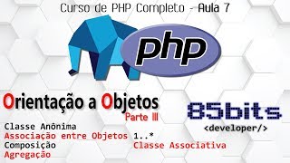 CURSO PHP: AULA 7 (Classe Anônima, Associações [1..1, 1..N, N..N], Composição e Agregação) News