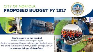 City of Norfolk Proposed Budget FY 2027 Public Hearing - April 8, 2026