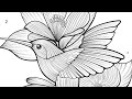 Color Oasis By Number  Hummingbird in Flower Garden Mosaic Pixel Art #coloringbook