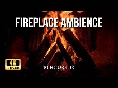 🔥 Real Fireplace in 4K – 10 Hours of Crackling Fire Sounds | Relaxing Fireplace Ambience