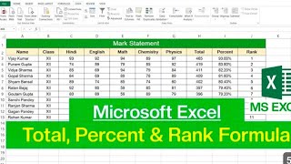 How to Create a Marksheet in Excel | Step-by-Step Tutorial /Excel Marksheet Formula Tutorial for Beg