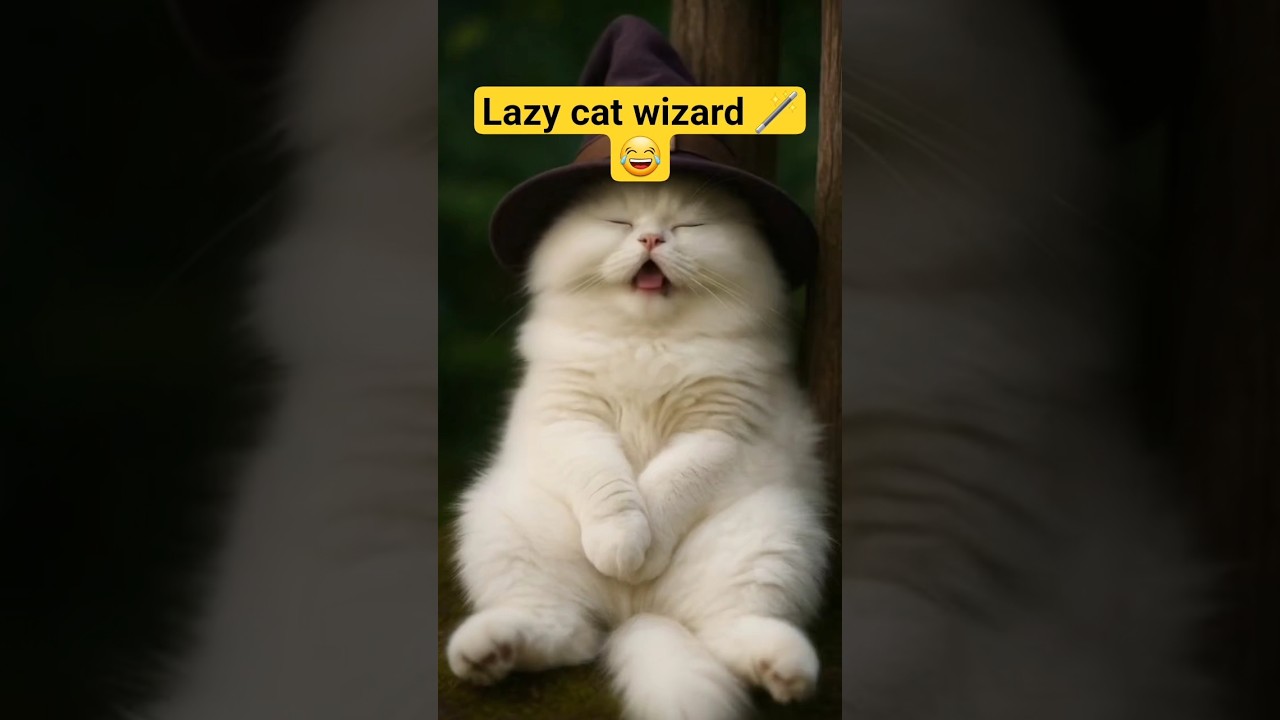 Lazy Monday 😹 | ✨ Fluffy Wizard Cat Falls Asleep While Casting Magic! 🐱🔮