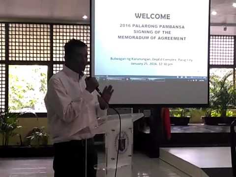 Palarong Pambansa 2016 Albay: MOA Signing - Gov. Joey Salceda entertainment weekly ซับไทย