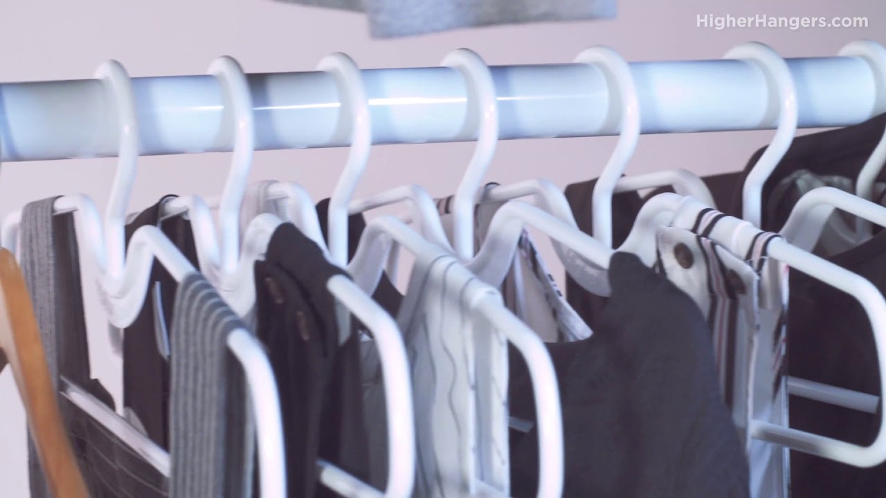 Slimline Plastic Space Saving Higher Hangers  Higher Hangers® -  BioHangers® Space Saving Clothes Hangers