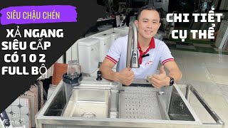 Review Chi Tiết Chậu Rửa Chén 1 Hộc Xả Ngang Thác Nước, HOÀN TOÀN MỚI 2023