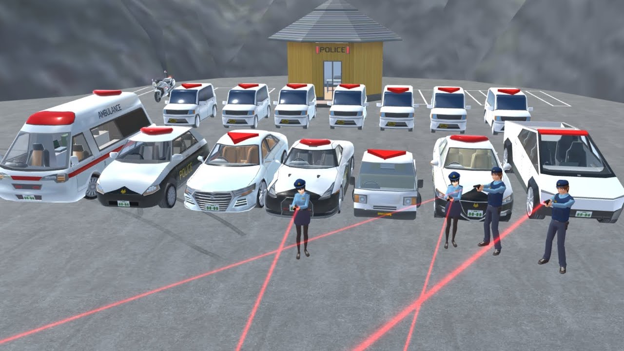 Collection all of police cars 🚓🚔 at Police Station Lake SAKURA School Simulator
