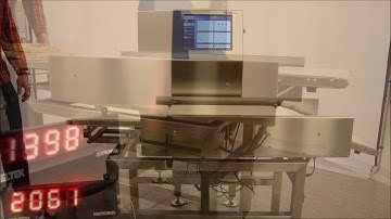 C80 stainless checkweigher with drop flap