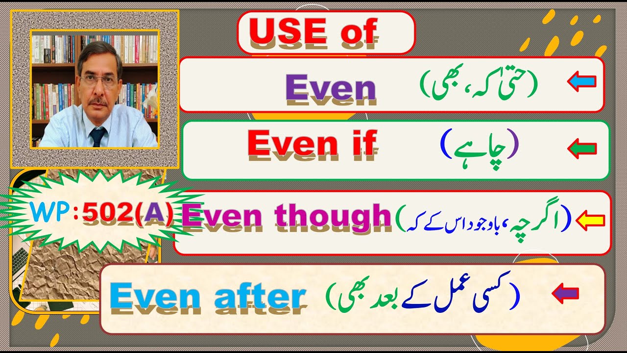 Use of ‘Even’ WP:502(A)| Spoken English| Grammar| Prof. Altaf Hussain Shah