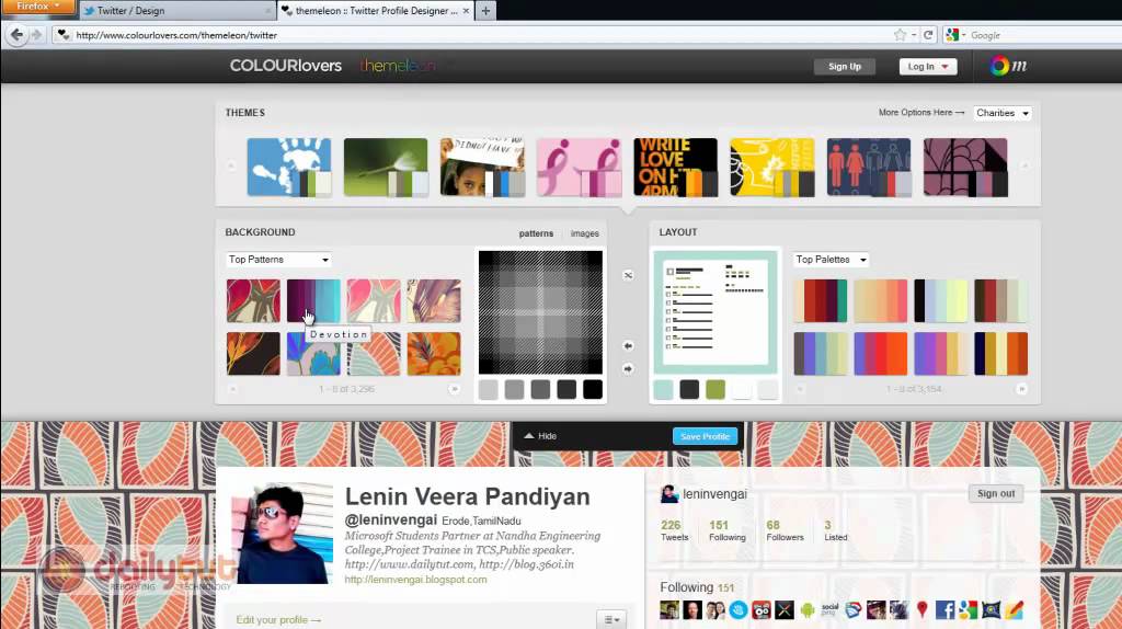 How to Create an Awesome Twitter Background ?