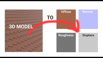 From 3D Model to Diffuse, Normal, Displace and Roughness textures.