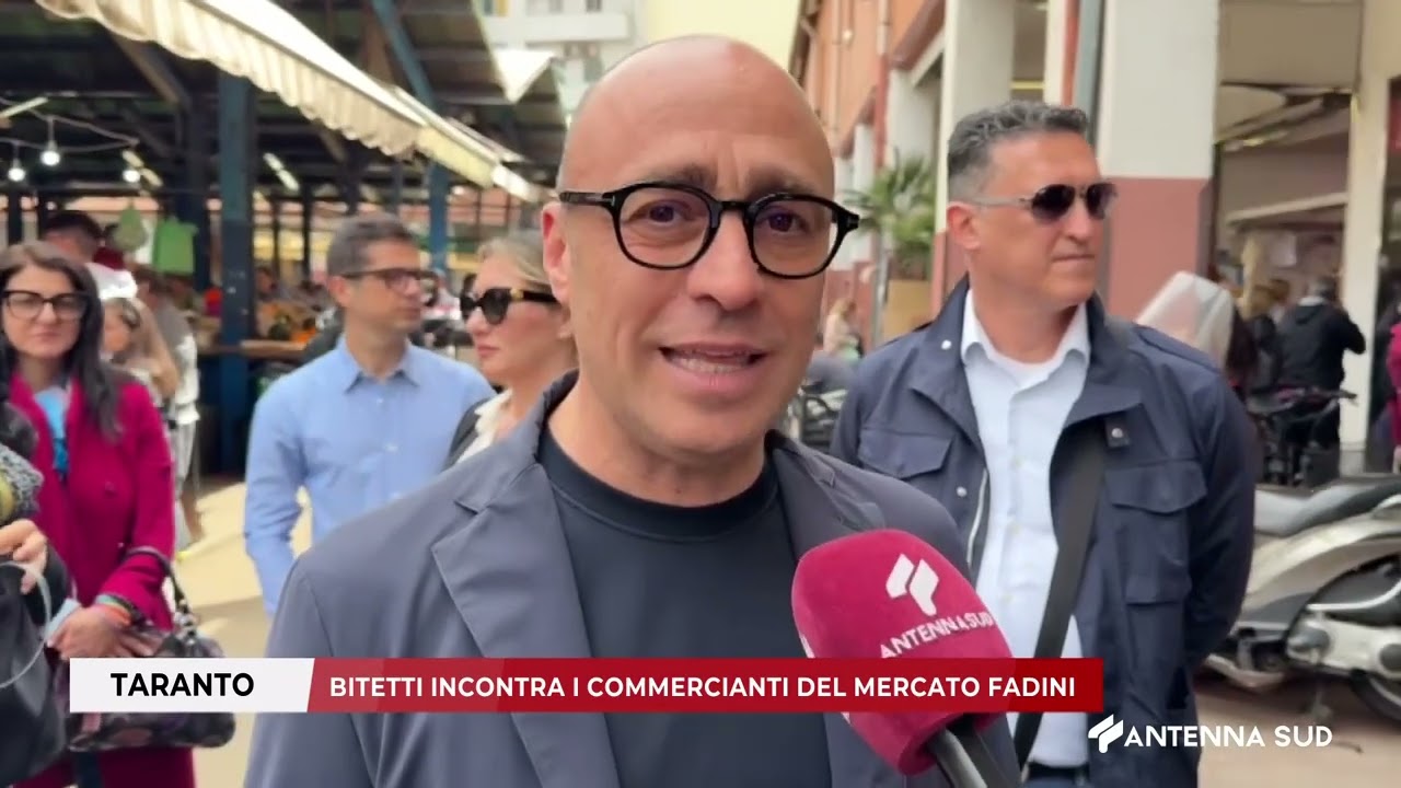 26 APRILE 2025   TARANTO   BITETTI INCONTRA I COMMERCIANTI DEL MERCATO FADINI