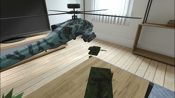 Apple Vision Pro Prototype - Helicopter Game w/ RealityKit and XBox 360 Gamepad - 7/17/2023