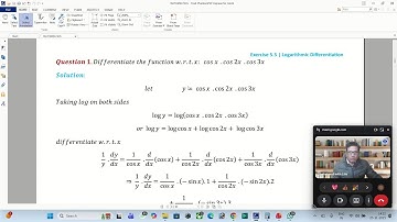 Logarithmic Differentiation Ex. 5.5 #mathematics Class 12 #cbse #ncert  | Session 1: Que. 1-5 |
