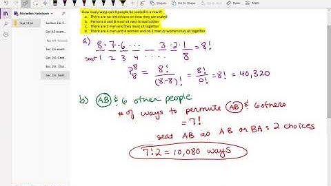 Number of ways to seat 8 people in a row