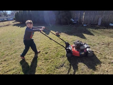 Lawn Mowers for Kids | Learning Yard Work with Kids | Mowing the lawn alone! Lawnmowers and Kids