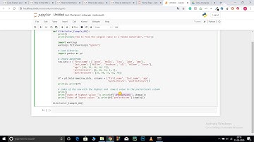 How to find the largest value in Dataframe?