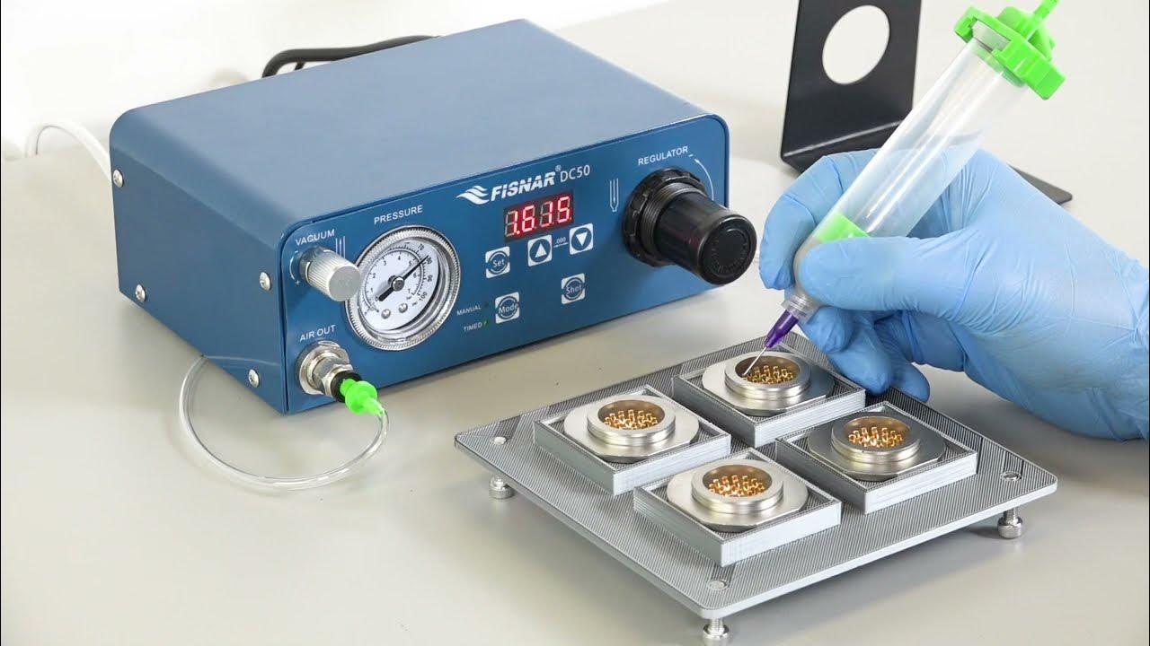 Dispensing Solder Paste onto Pin Terminals Using the DC50 Dispenser