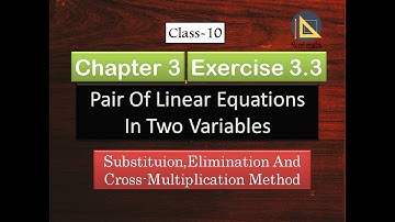 Chapter 3 Exercise 3.3 Algebric Method Introduction Class 10 Ncert Maths