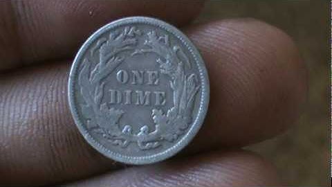 Metal Detecting with  the Minelab E-Trac. Seated Liberty Dime and Barber Dime