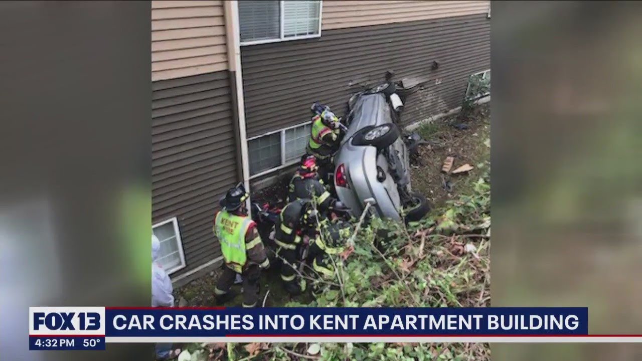 2 people hospitalized after car crashes into apartment building | FOX ...