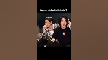Taejin: Taehyung got shy after kissing 😂 #taejin #bts #btsshorts #ytshorts #btsarmy #jin #taehyung