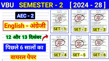 Vbu sem 2 AEC 2 english previous year questions paper 2023 27 l AEC english important questions bc 